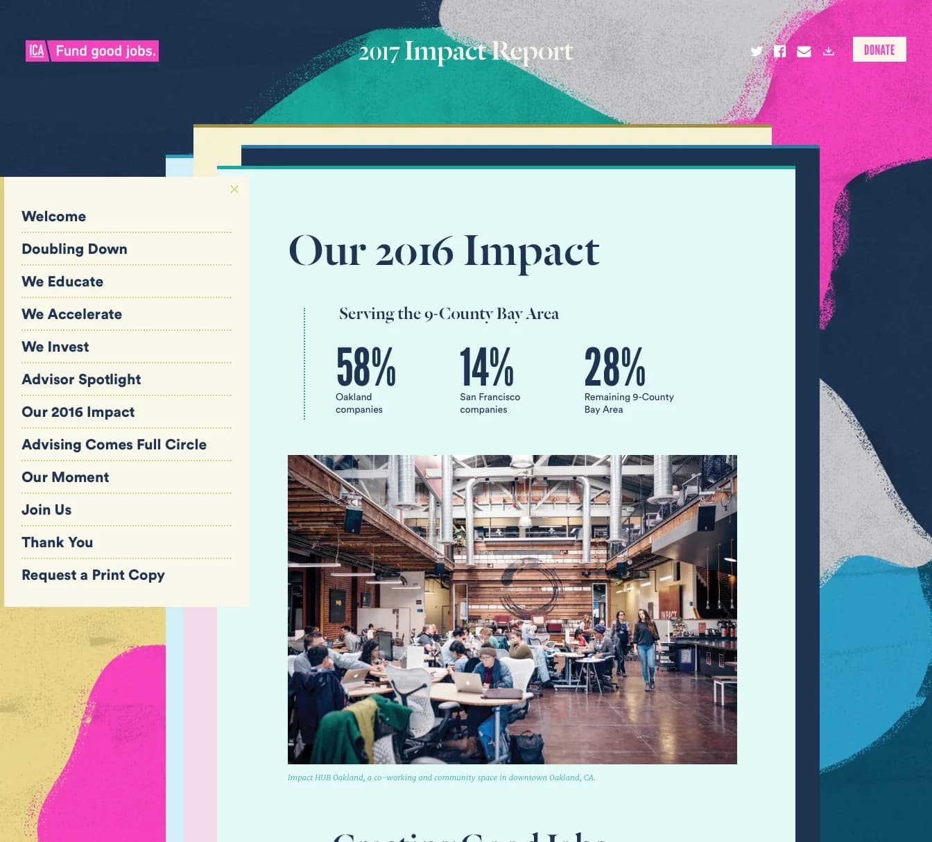 2017 Impact Report digital impact page.